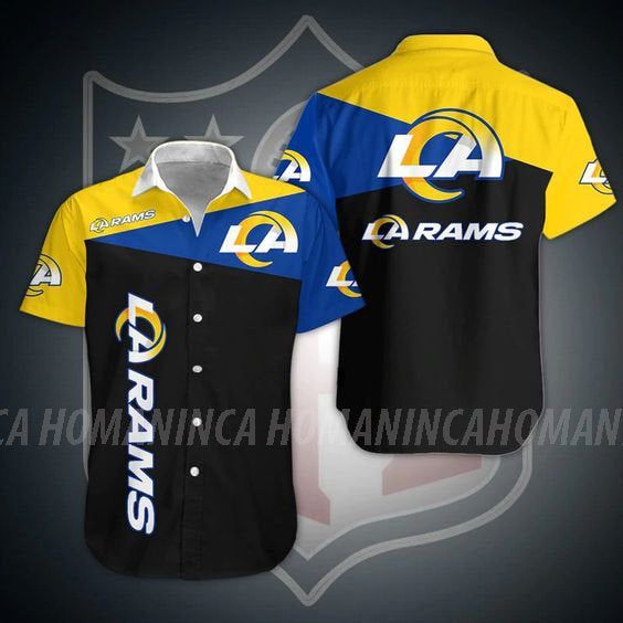 Los Angeles Rams Nfl Hawaiian Summer Shirt, Los Angeles Rams Summer Shirt, Los Angeles Rams Nfl Fan Hawaiian Shirt Short