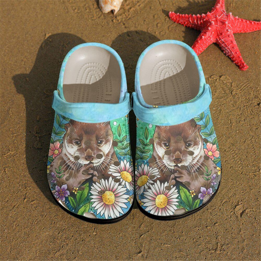 Otter Personalized Clog, Custom Name, Text, Color, Number Fashion Style For Women, Men, Kid, Print 3D Floral Otter