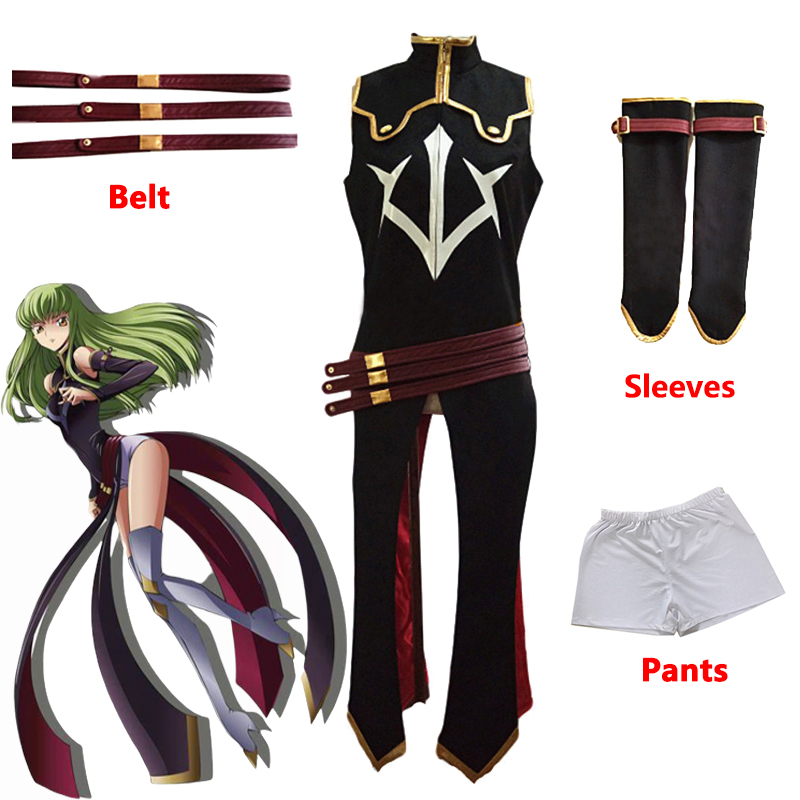 Anime Code Geass Queen CC Cosplay Costume Halloween Carnival Witch Black Uniforms Women Battle Suit Stocks Full Set Custom Made alx