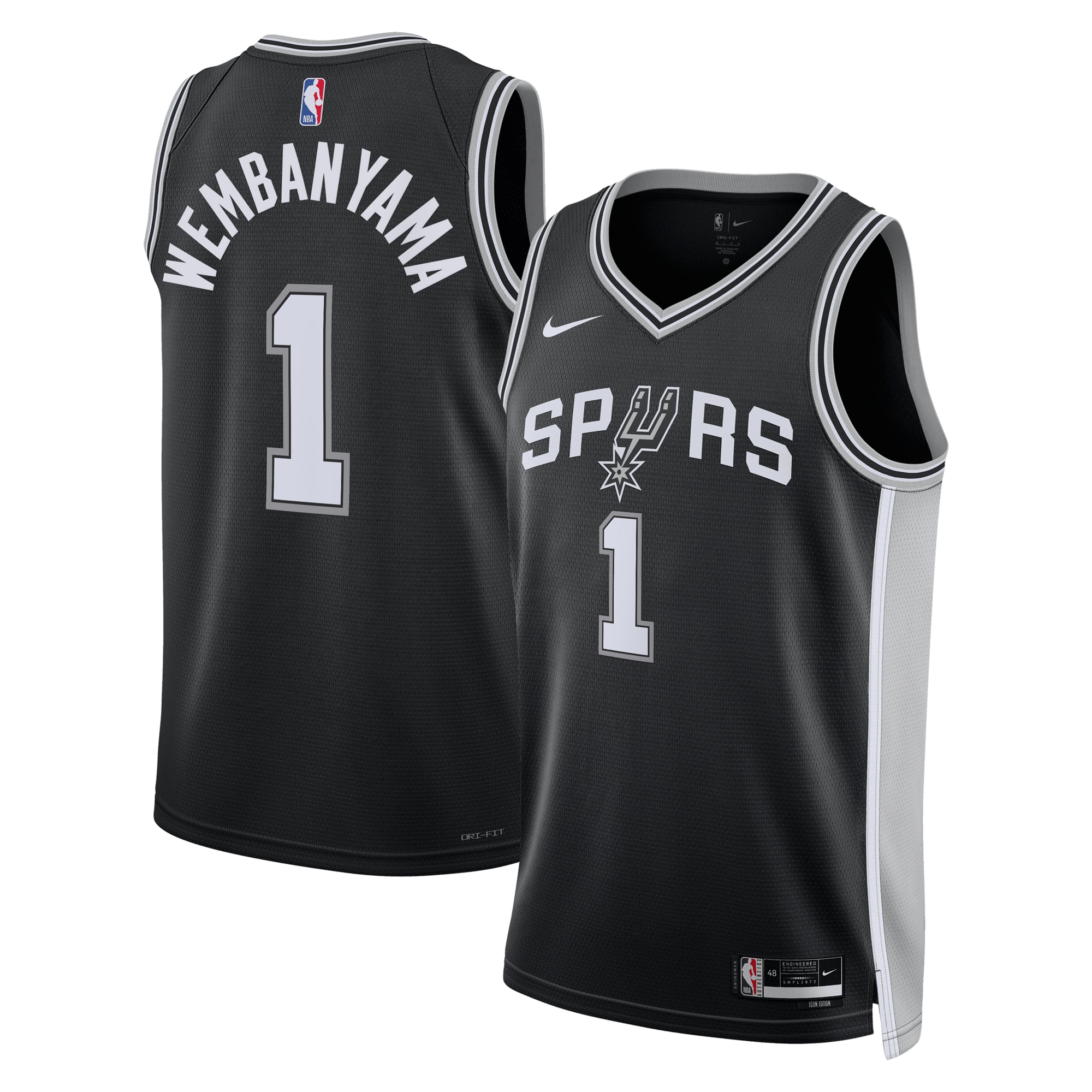 Victor Wembanyama San Antonio Spurs Unisex 2023 NBA Draft First Round Pick Swingman Jersey – Icon Edition – Black