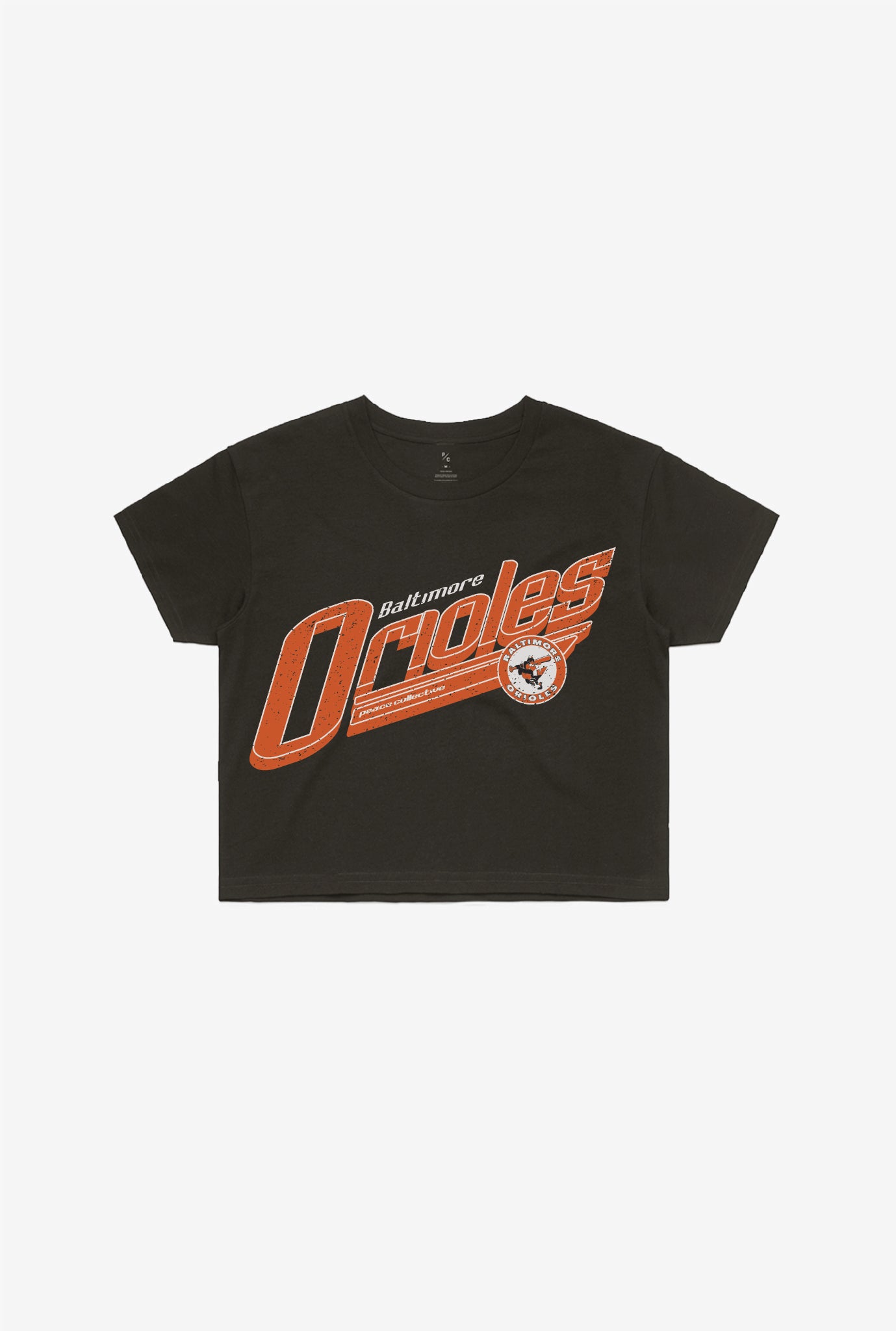 Baltimore Orioles Garment Dyed Cropped T-Shirt – Black