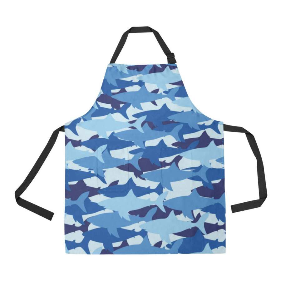 Shark Camouflage All Over Print Apron