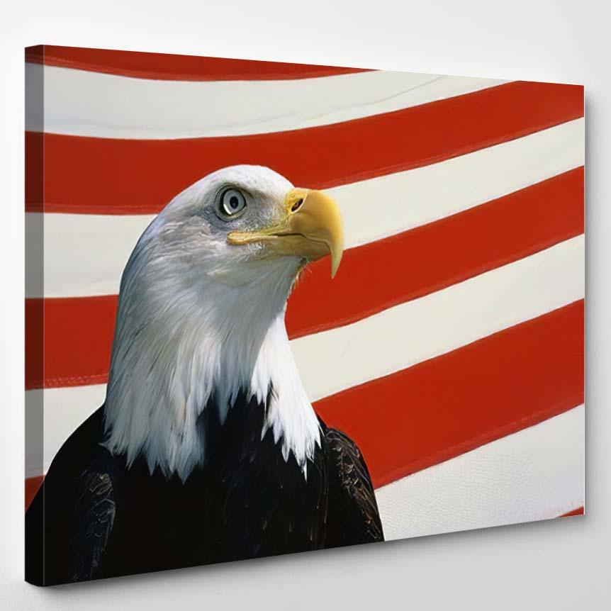 This Bust American Bald Eagle Looking – Eagle Animals Canvas Print