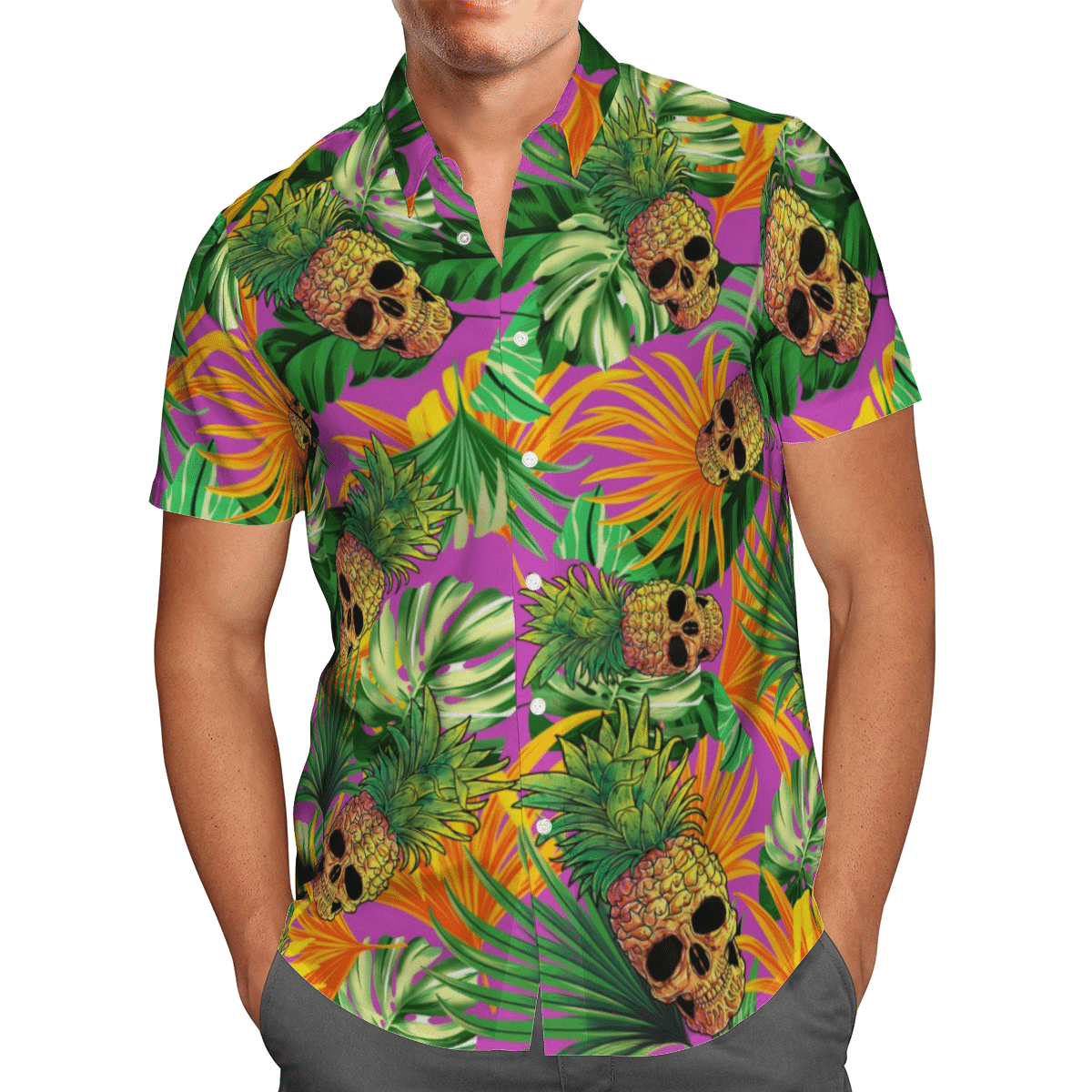 Skull Pineapple Hawaii Shirt For Men Women Adult Ha76499