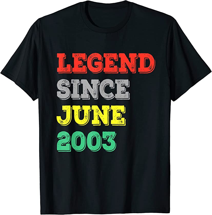 Vintage June 2003 Retro 18 Years Old 18th Birthday T-Shirt