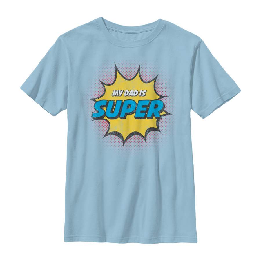 LOST GODS Boy’s Father’s Day Retro Comic Super Dad T-Shirt