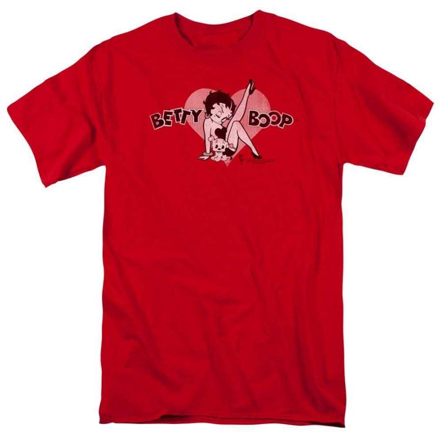 Betty Boop Vintage Cutie Pup Men’s Regular Fit T-Shirt