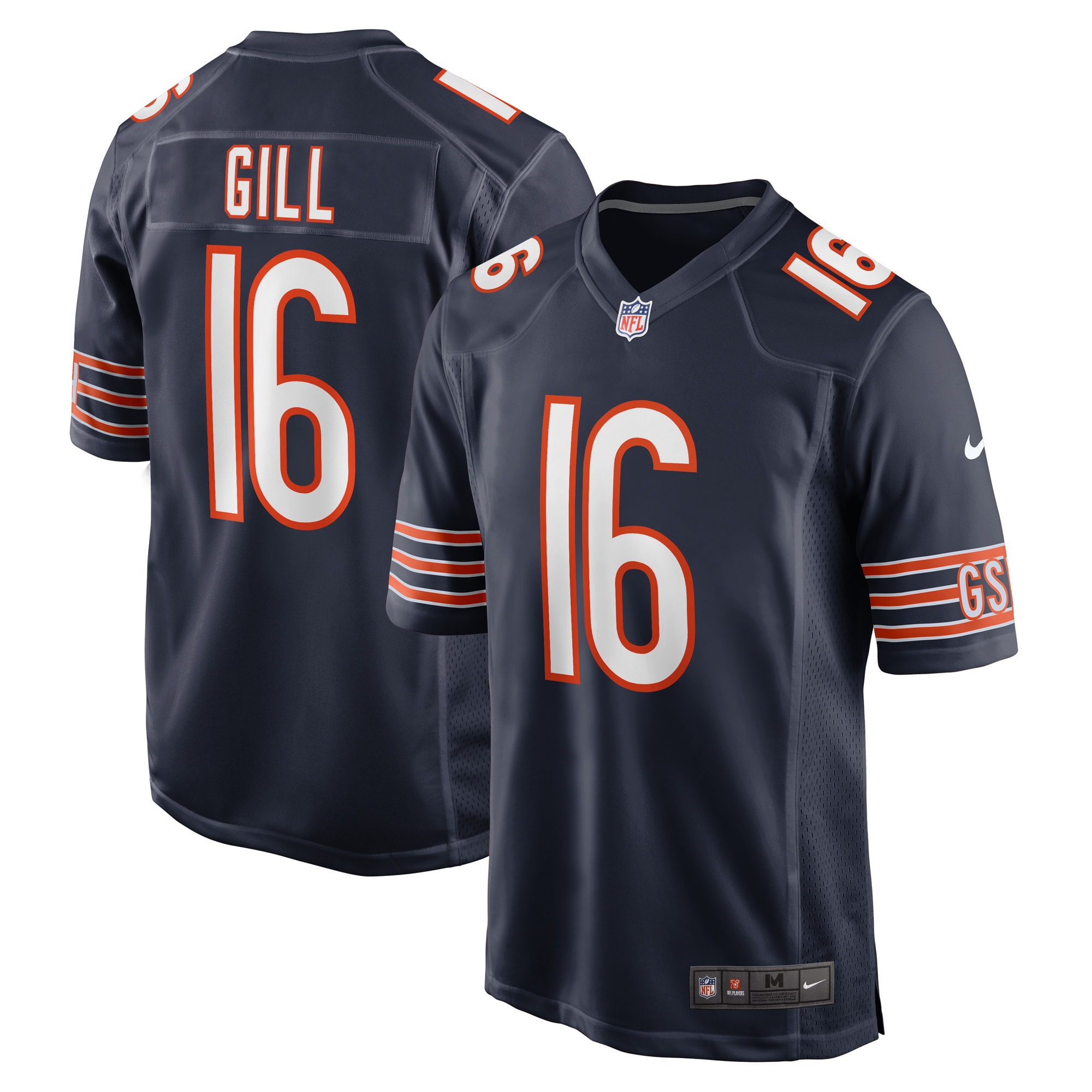 Men’s Chicago Bears Trenton Gill Navy Game Player Jersey