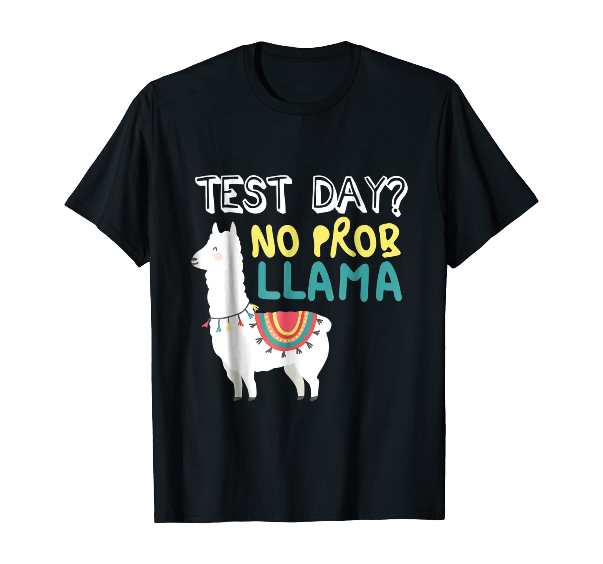 Funny Test Day Llama Teacher Exam Testing T-shirt Teaching