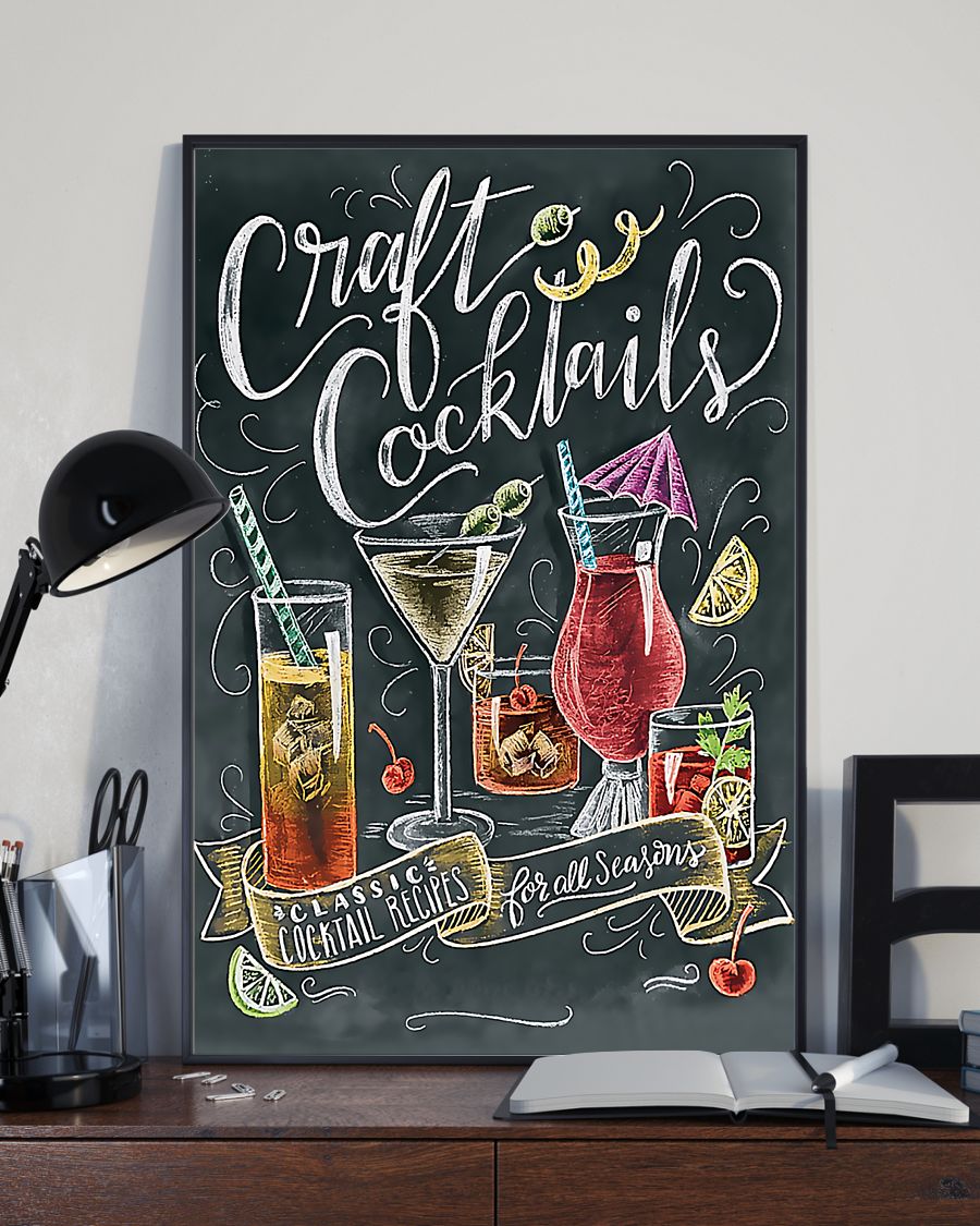 Professions Poster – Bartender Classic Cocktails Vertical Canvas And Poster | Wall Decor Visual Art