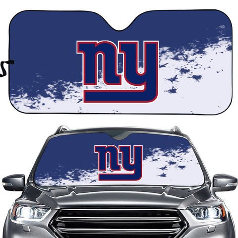 New York Giants Logo Pattern Car Sun Shade 3D Printed In White & Dark Blue