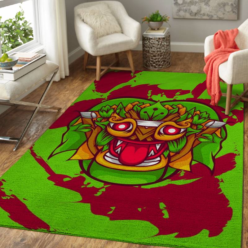 illustration lion and leaf – Batik Digital Area Rug Carpet