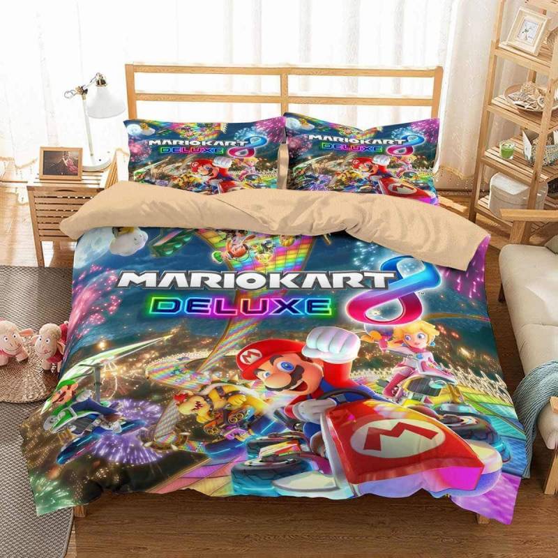 3D Customize Mario Kart Bedding Set Duvet Cover Set Bedroom Set Bedlinen