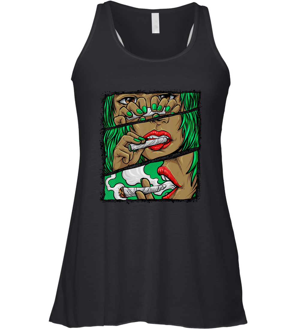 Black Girl Roll It Lick It Smoke It Marijuana Weed T Shirt Racerback Tank