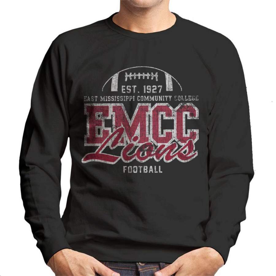 East Mississippi Community College Distressed Lions Football Men’s Sweatshirt