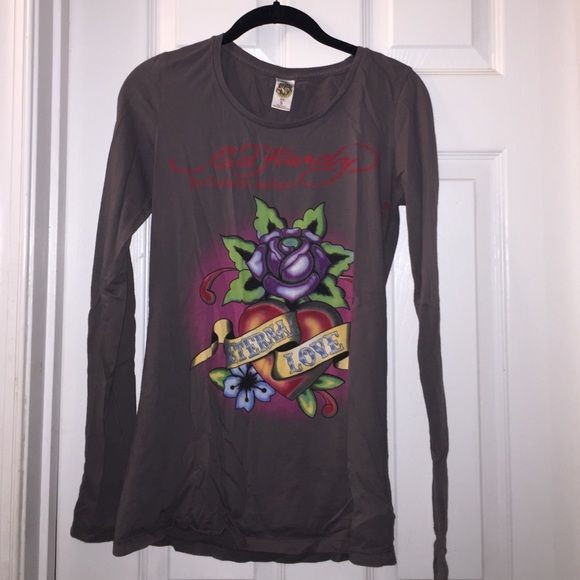 Closet Clear Out Ed Hardy Gray Shirt