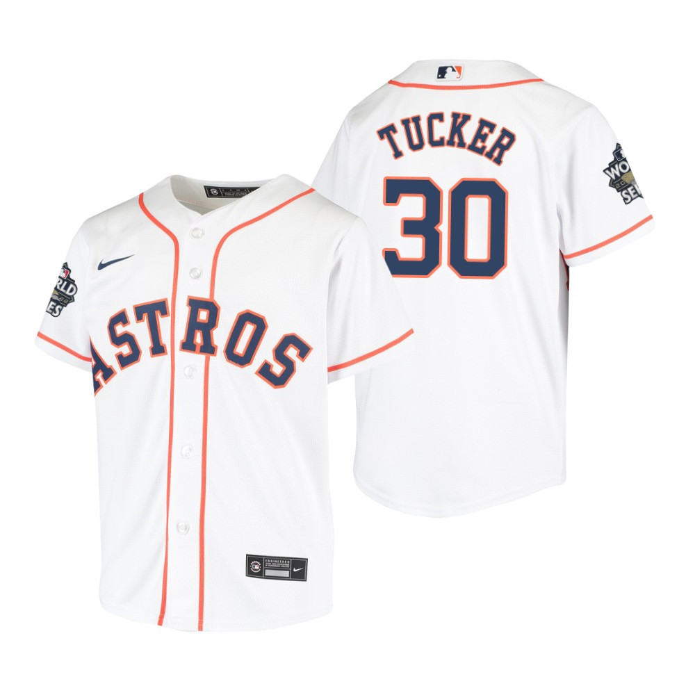 Youth Houston Astros Kyle Tucker 30 White 2022-23 World Series Jersey