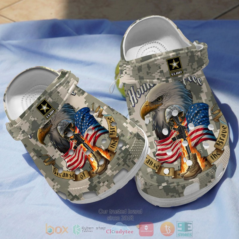 Military Eagle Camo Honor The Fallen Clog Shoes #Kv