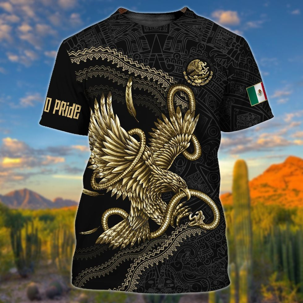 3D All Over Printed Mexico Eagle T Shirt, Pride Mexico Shirt For Men And Women, Mexico Gift, Mexico Shirt