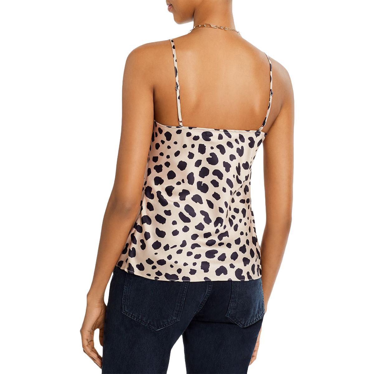 Womens Animal Print Cowl Neck Tank Top