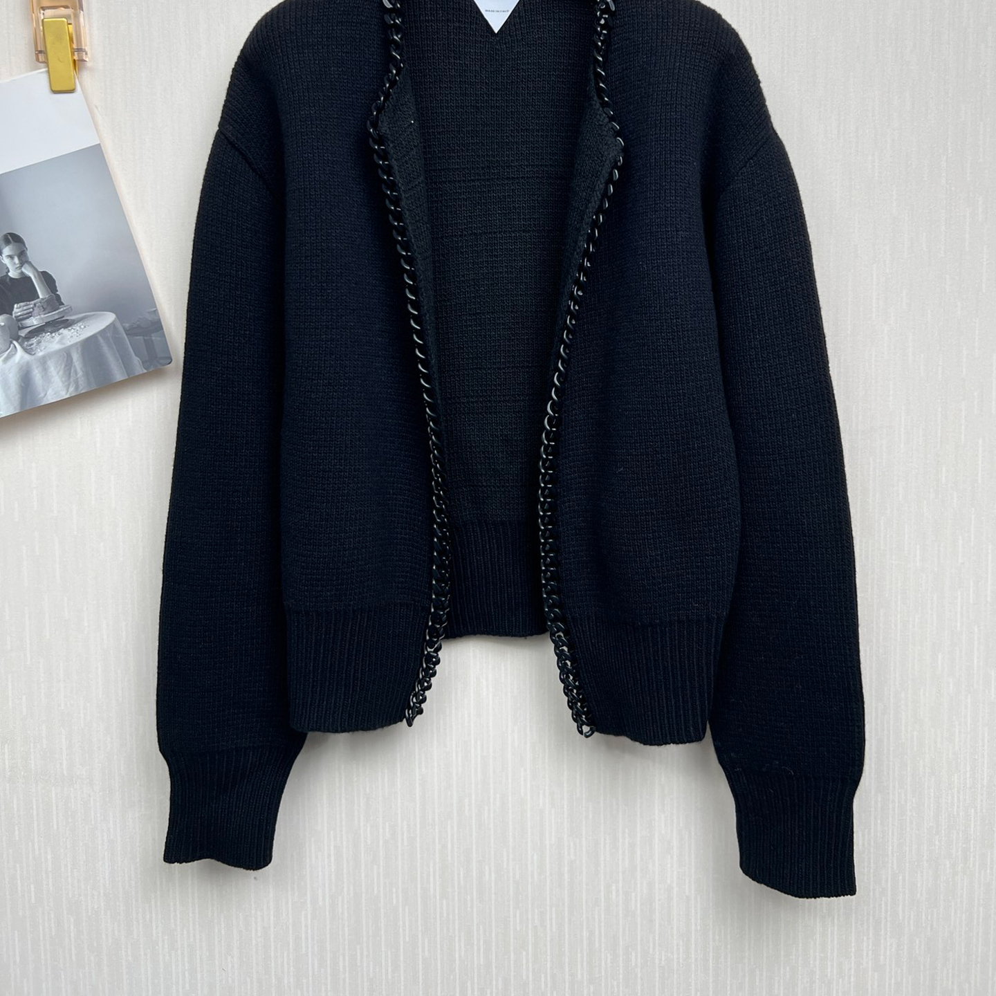 Women’s High-end Design Brand Sweaters Original Vintage Chain Hollow Luxury Wool Cardigan High Quality Famous Knit Jackets alx