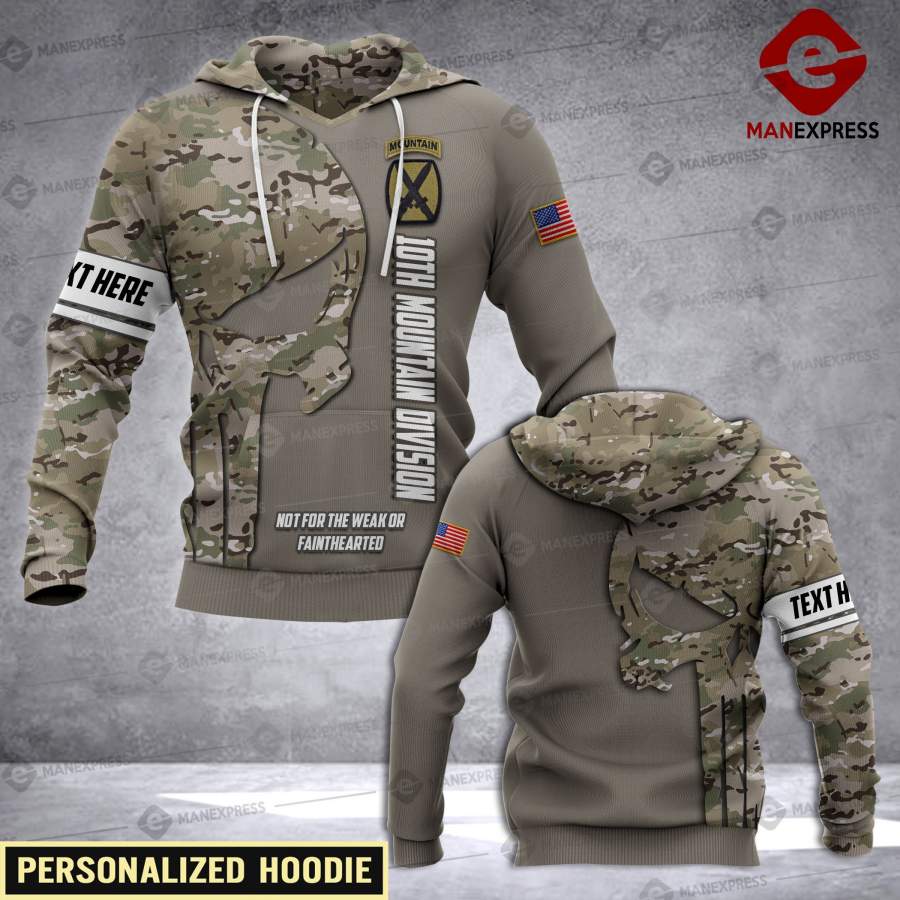 Soldier 10Th Mountain Division Personalized All-over Pullover Hoodie Print Unisex Tt