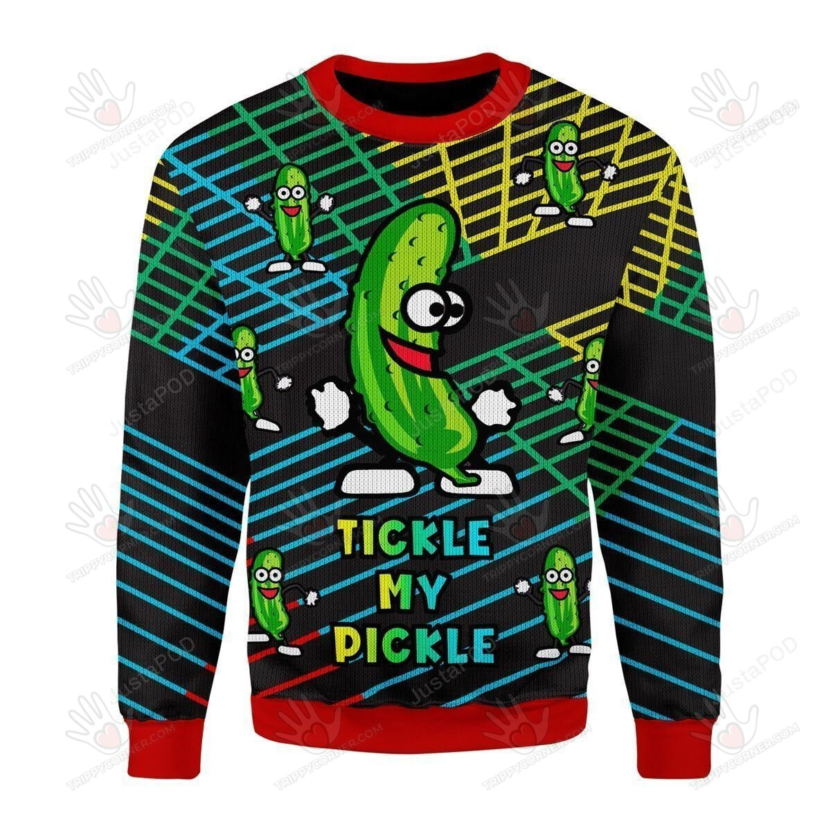 Tickle My Pickle Ugly Christmas Sweater, All Over Print Sweatshirt,… Ugly Sweater Christmas Gift