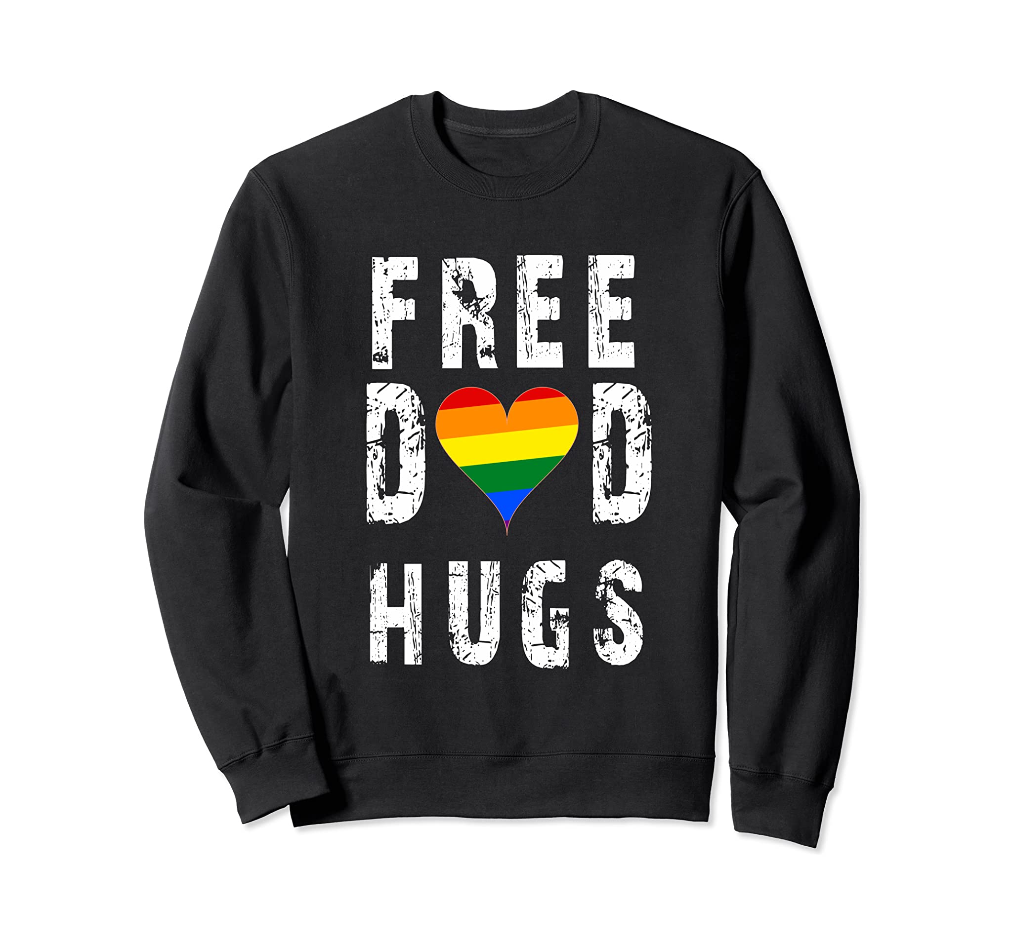 Vintage free Dad hugs LGBT rainbow heart pride father day Sweatshirt