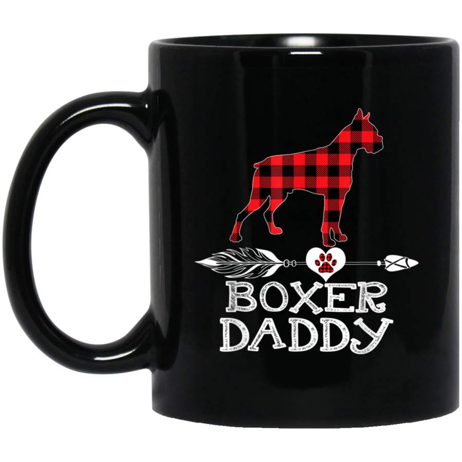 Boxer Daddy Red Plaid Outfit For Dog Dad Father Gifts Puppy Mug