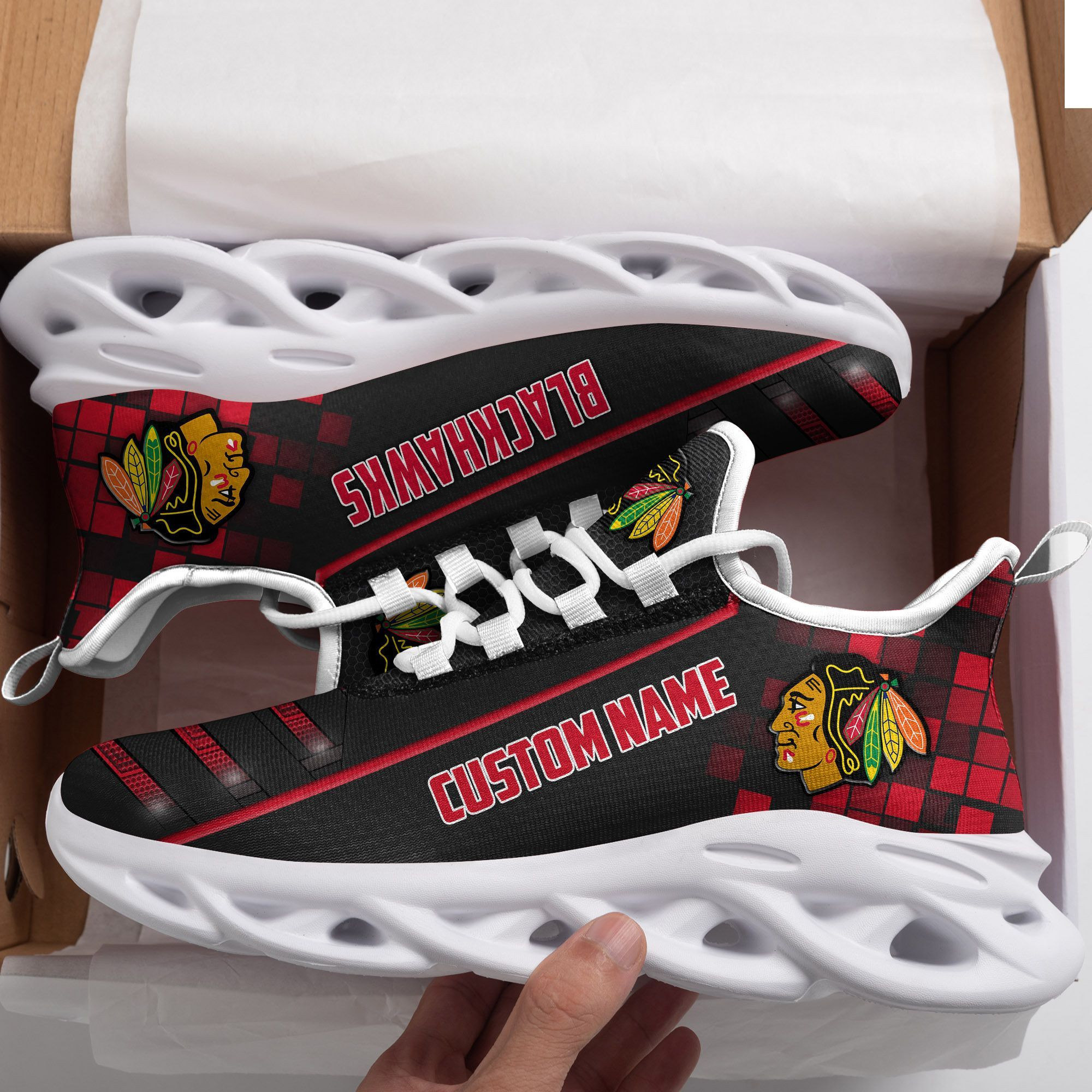 Chicago Blackhawks Custom Name  Max Soul Sneaker Shoes For Fan