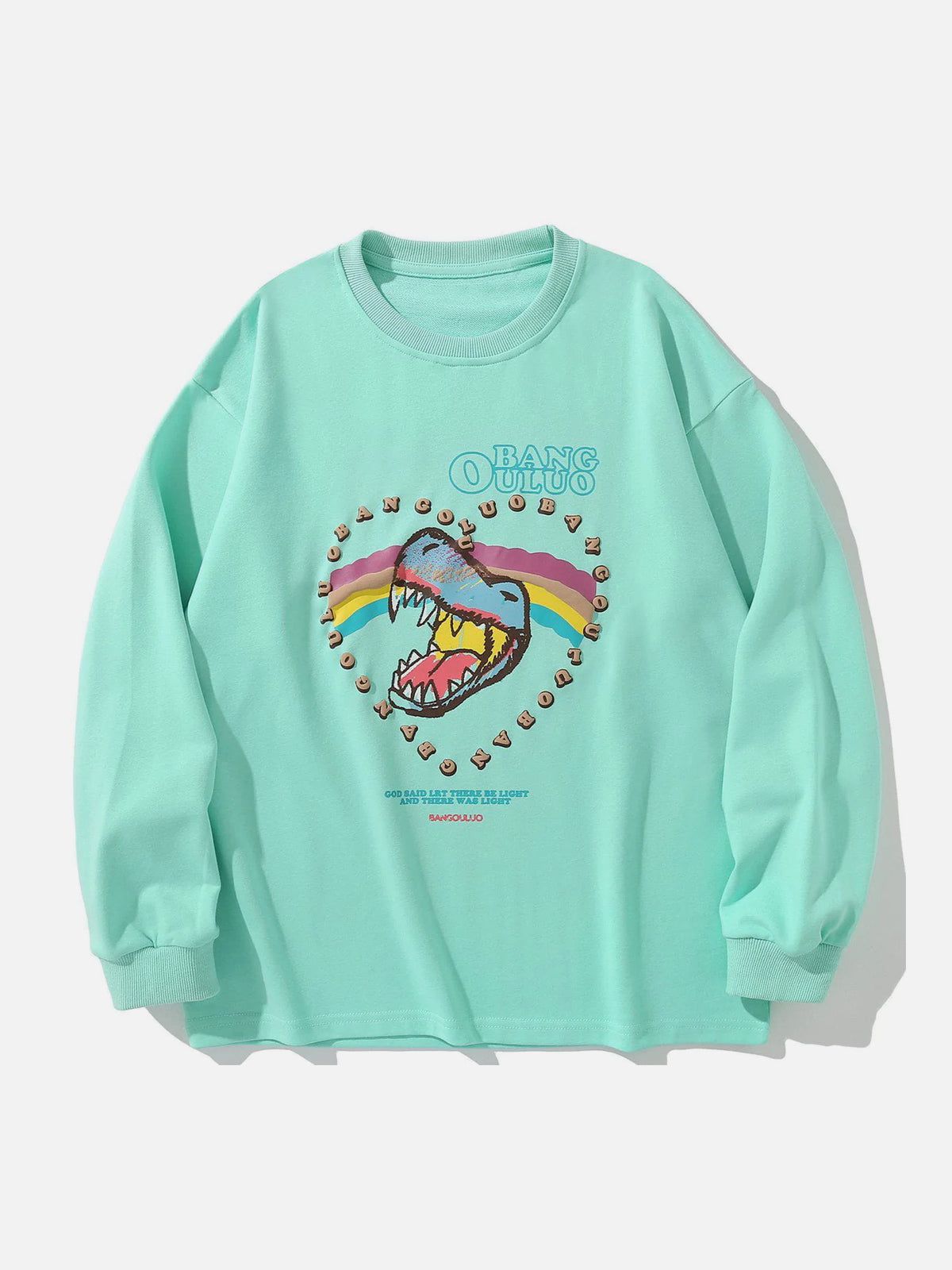 Talishko™ – Rainbow Dinosaur Head Graphic Sweatshirt