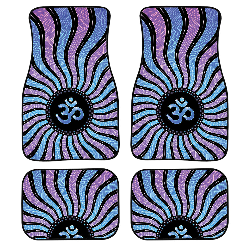 Psychedelic Om Print Front And Back Car Floor Mats, Front Car Mat