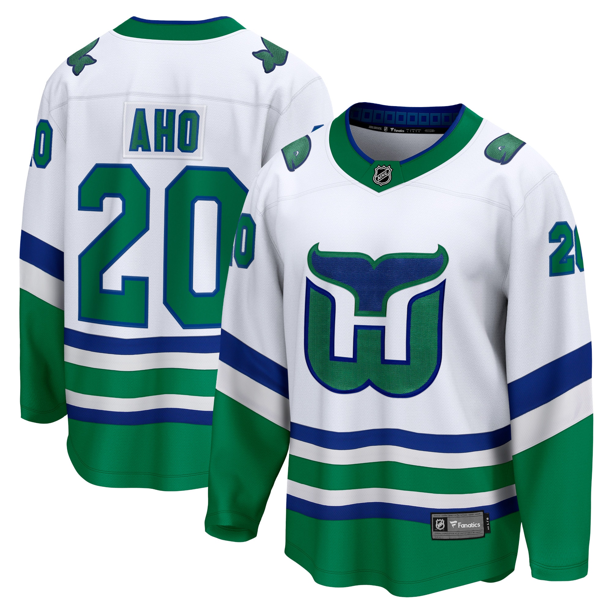 Sebastian Aho Carolina Hurricanes Branded Whalers Premier Breakaway Jersey – White