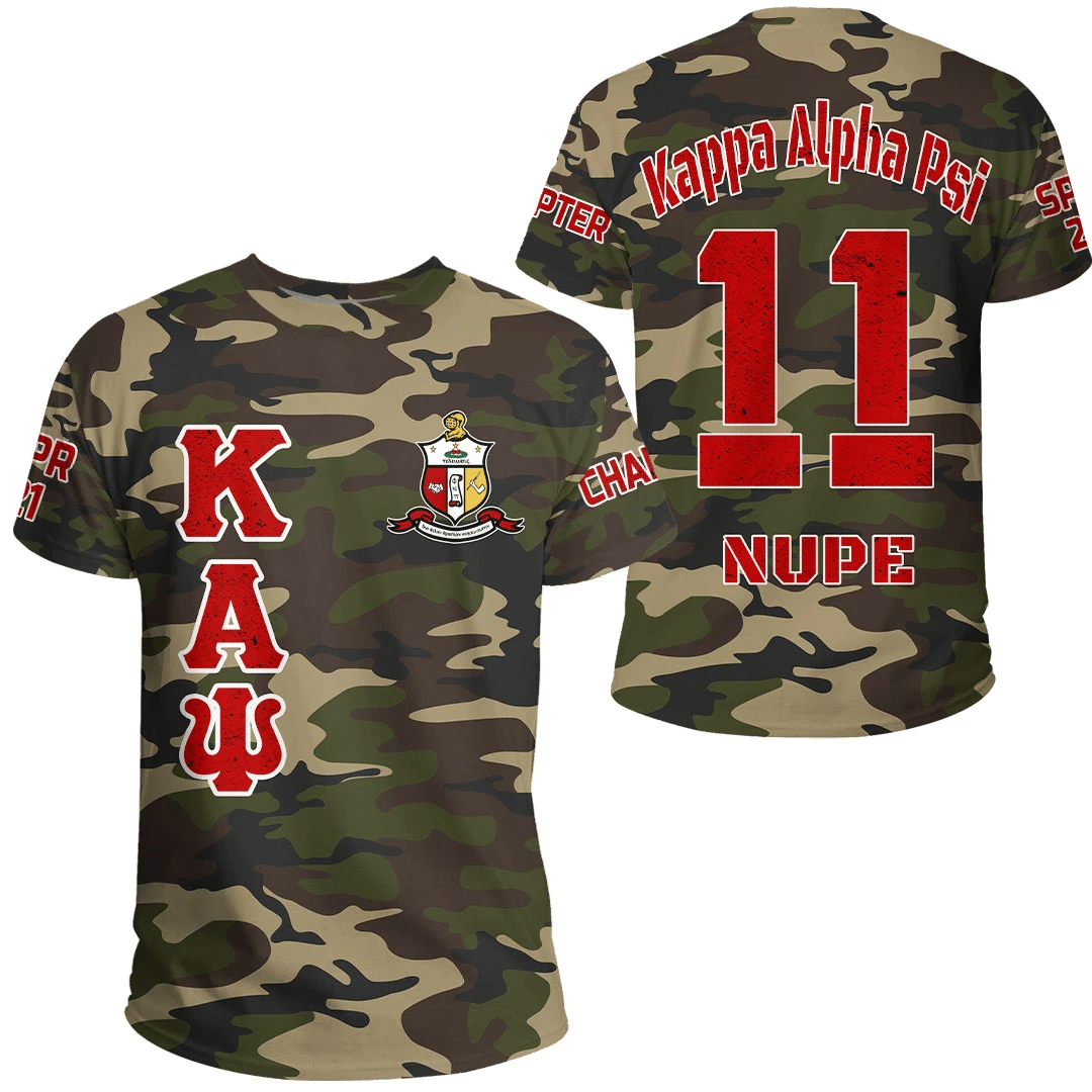 Wonderprint T Shirt Personalized Kappa Alpha Psi Camouflage T Shirt Lt10