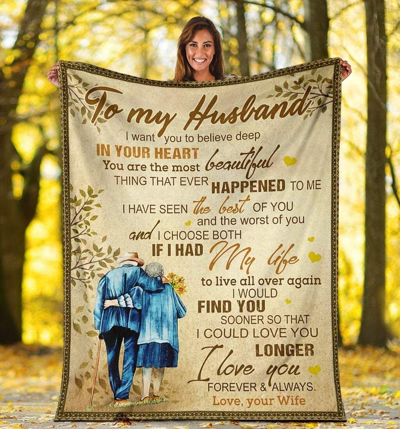 To My Husband I Want You To Believe Deep In Your Heart Fleece Blanket Father Gift Idea, Huband Gift From Wife, Baby Blanket Family Home Decor Bedding Couch Sofa Soft And Comfy Cozy