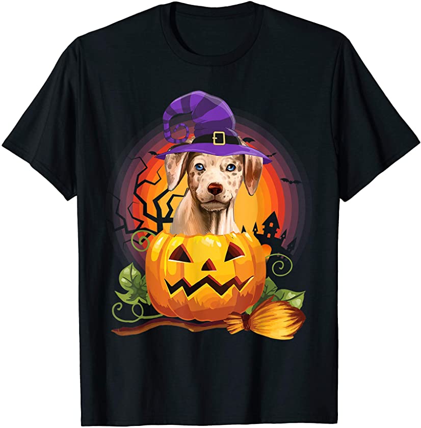 Catahoula Leopard Witch Pumpkin Halloween- Dog Lover Costume T-Shirt