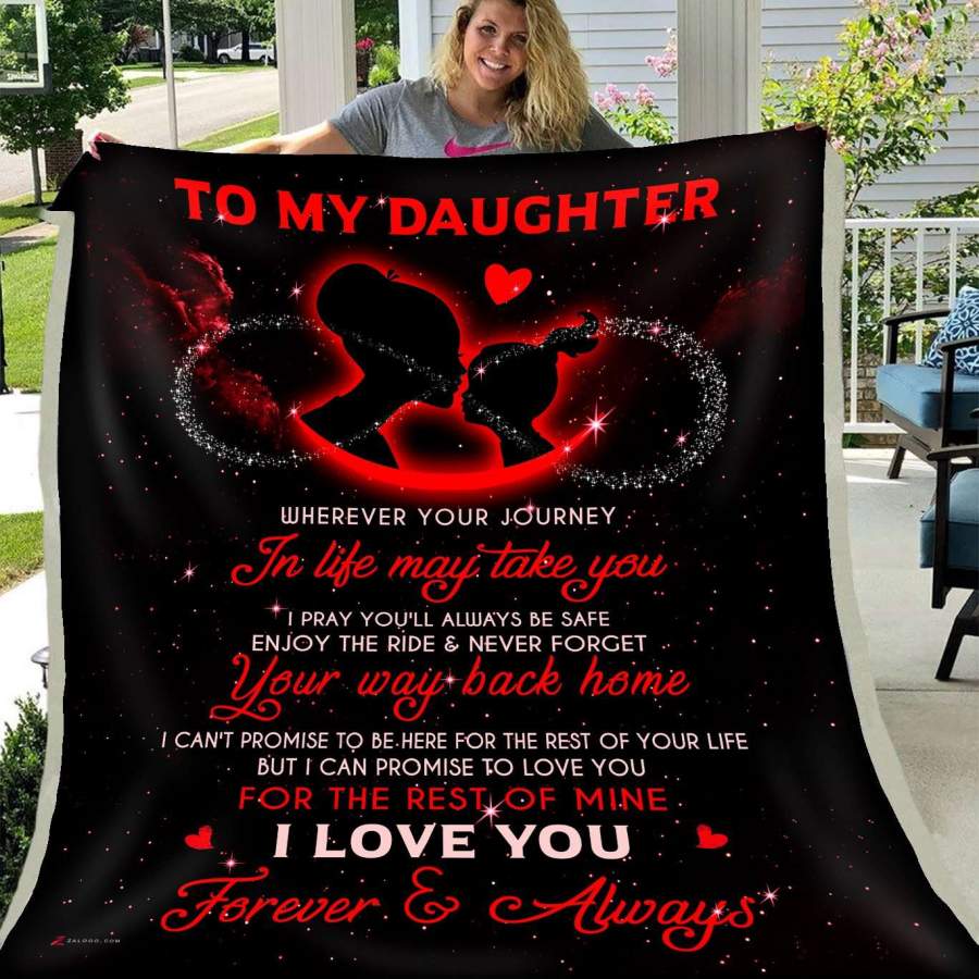 Red Blanket Giving Daughter I Love You Forever And Always