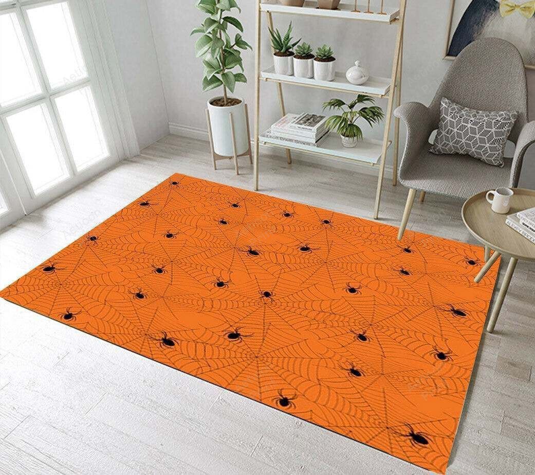 Halloween Spider Pumpkin Area Home Depot Area Rug Carpet Vintage Home Decor Gift Idea Carpet