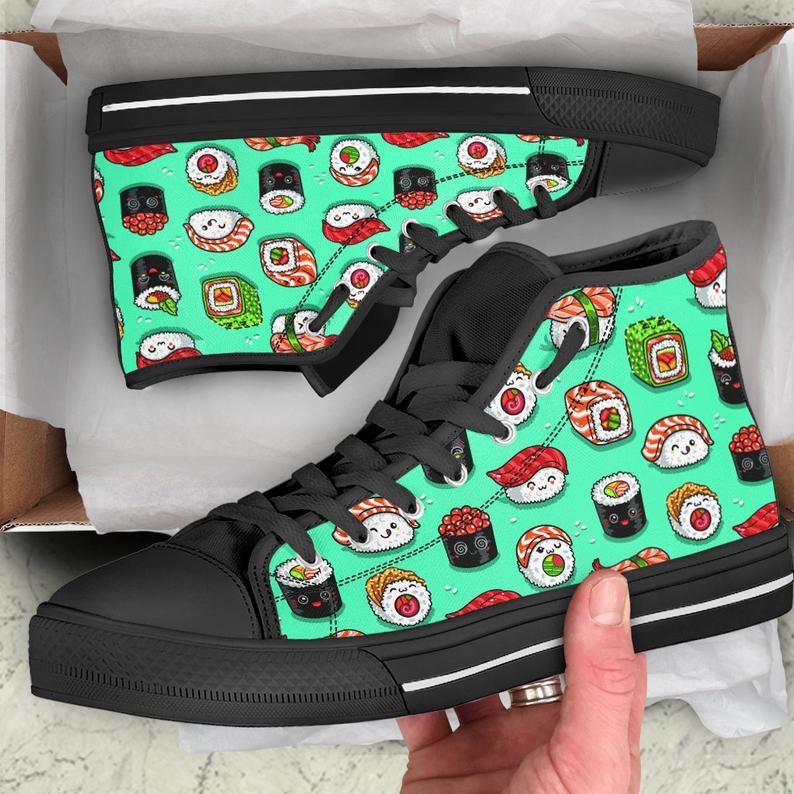 The Kawaii Sushi Dark High Sneaker, Kawaii Grunge, Alternative Girl, Otaku Girls, Teen, Anime, Cute