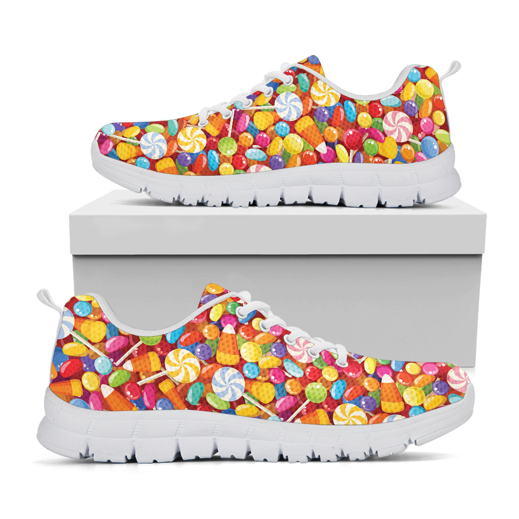 Colorful Candy Pattern Print White Sneakers