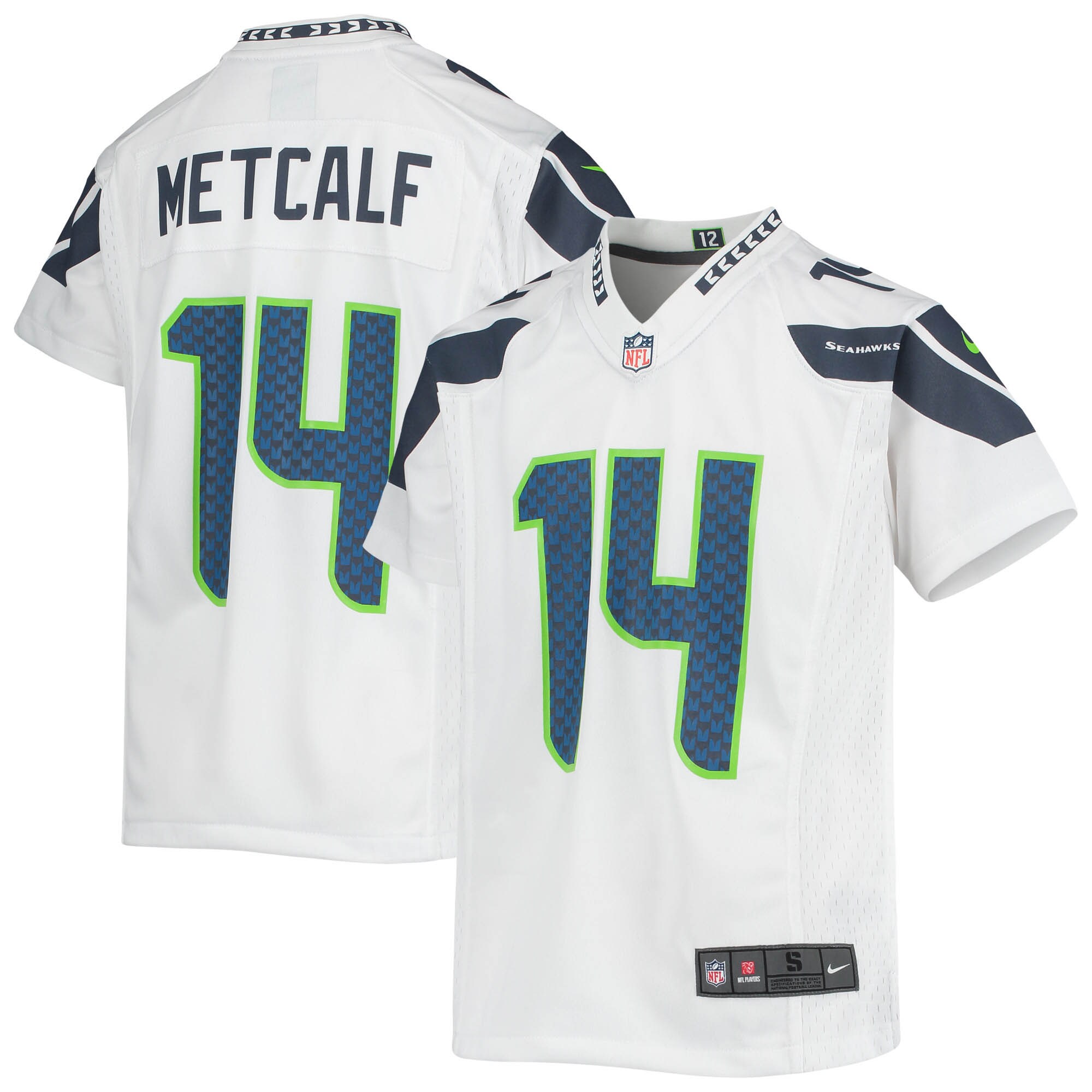 Youth Seattle Seahawks DK Metcalf White Game Jersey