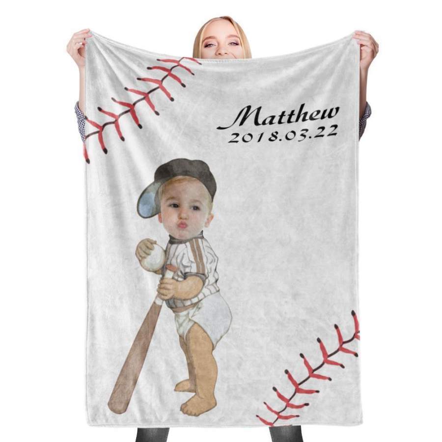 Custom Baby Blankets Baseball Personalized Baby Blankets – Fleece Blanket