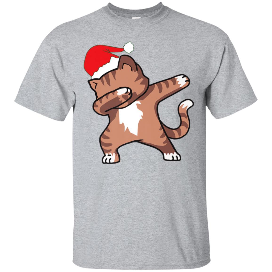 Cat Kitten Dab Dabbing Christmas Santa Hat T Shirt