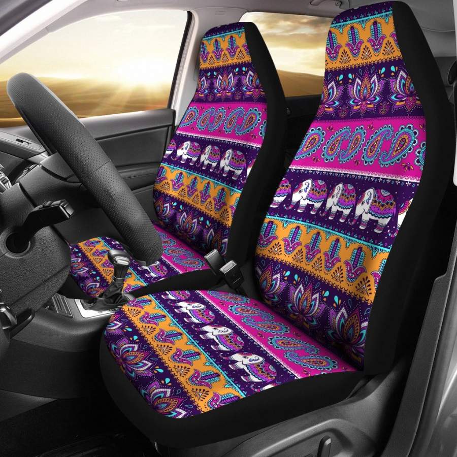 Paisleys Elephant Pattern Print Universal Fit Car Seat Cover