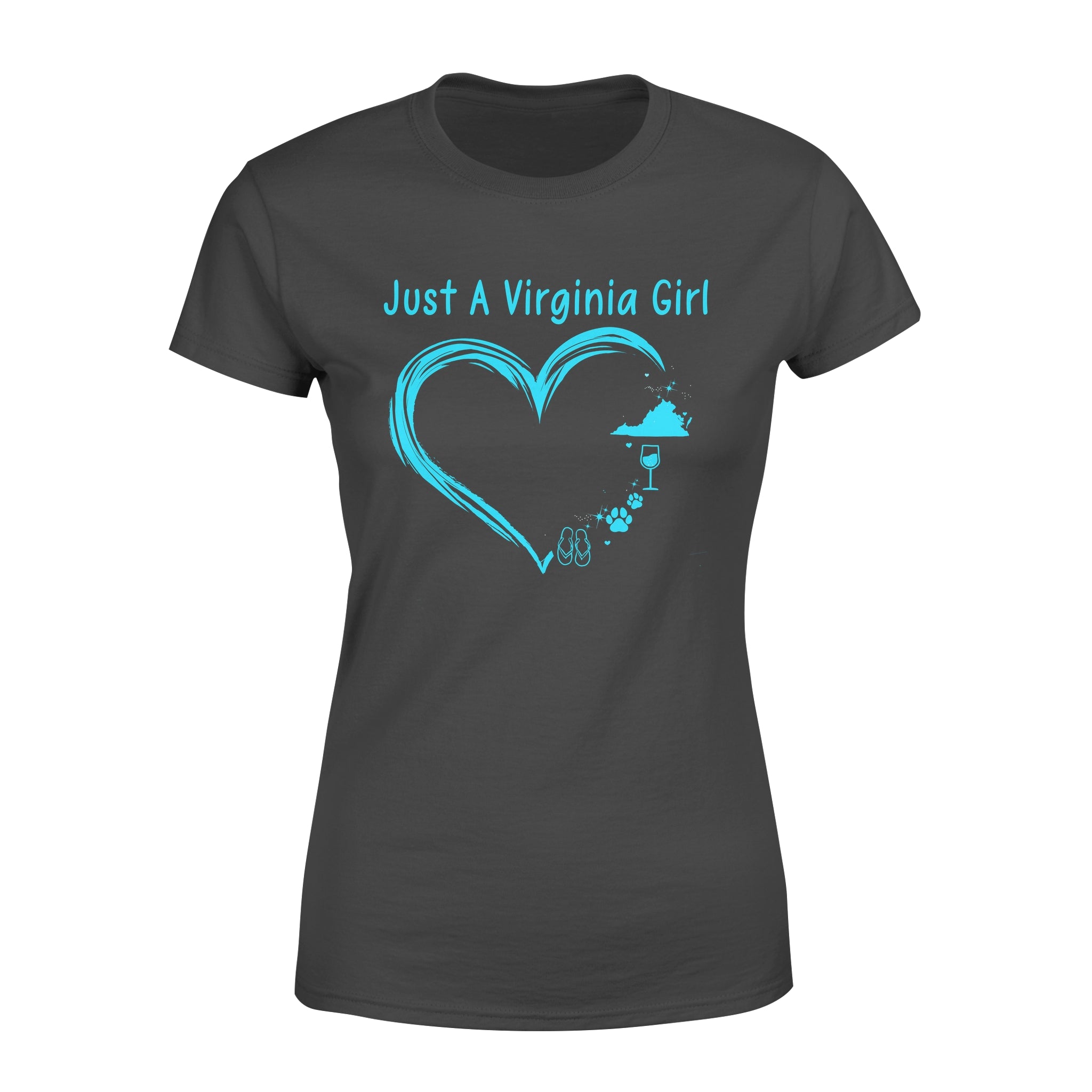 Just A Virginia Girl Love Flip Flops Wine Dog – Premium Women’s T-shirt