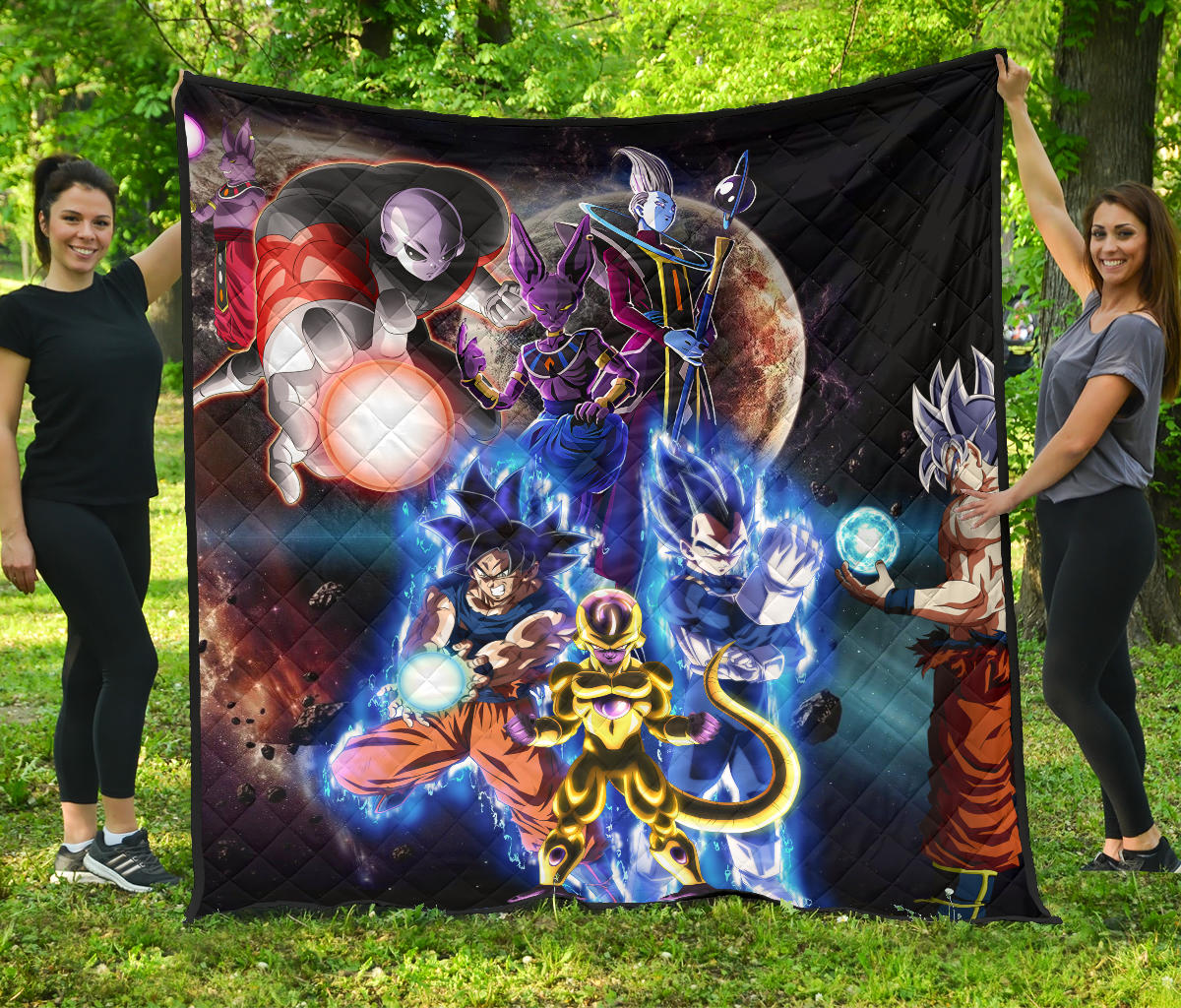 Dragon Ball Anime Premium Quilt | Db Main Characters Super Saiyan In Universe Quilt Blanket Na090901