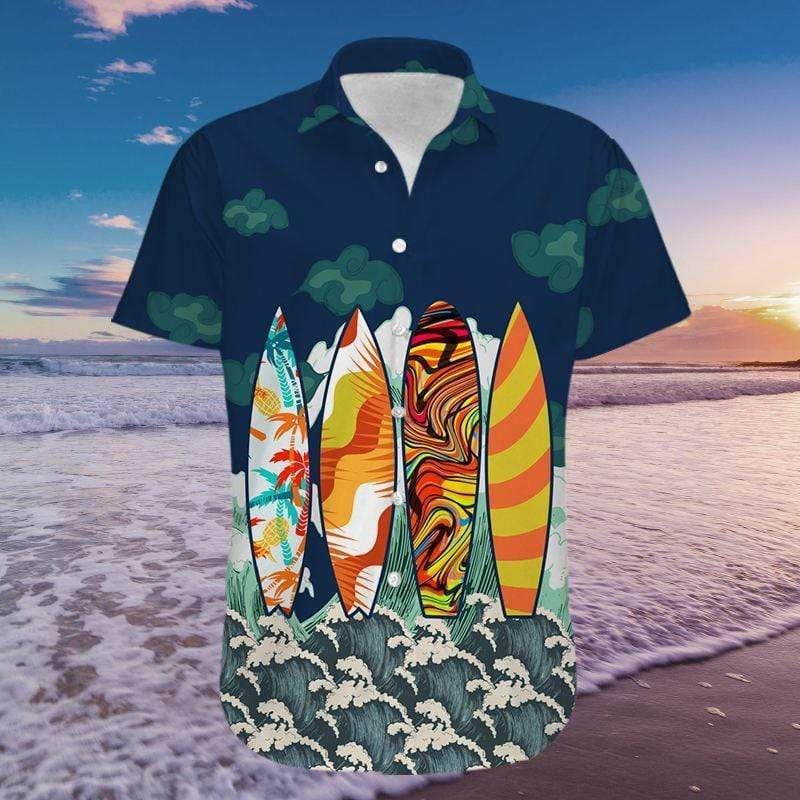 Surfing Board Hawaii Aloha Shirts Ha86980