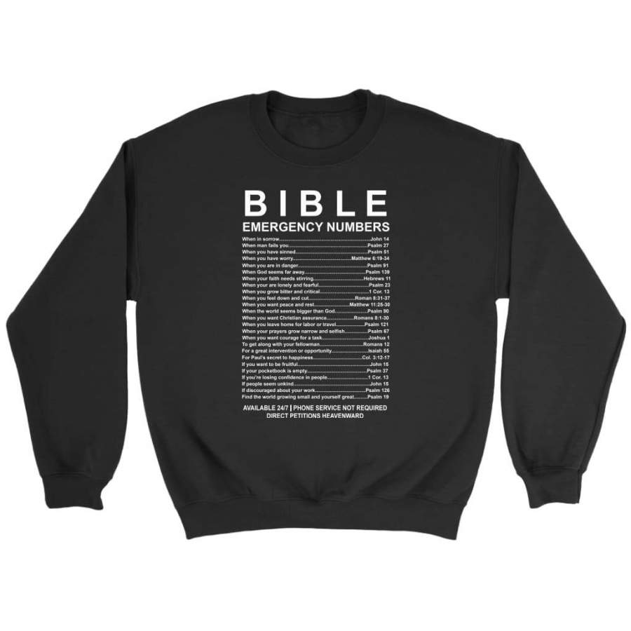 Bible emergency number sweatshirt- Bible verse sweatshirt