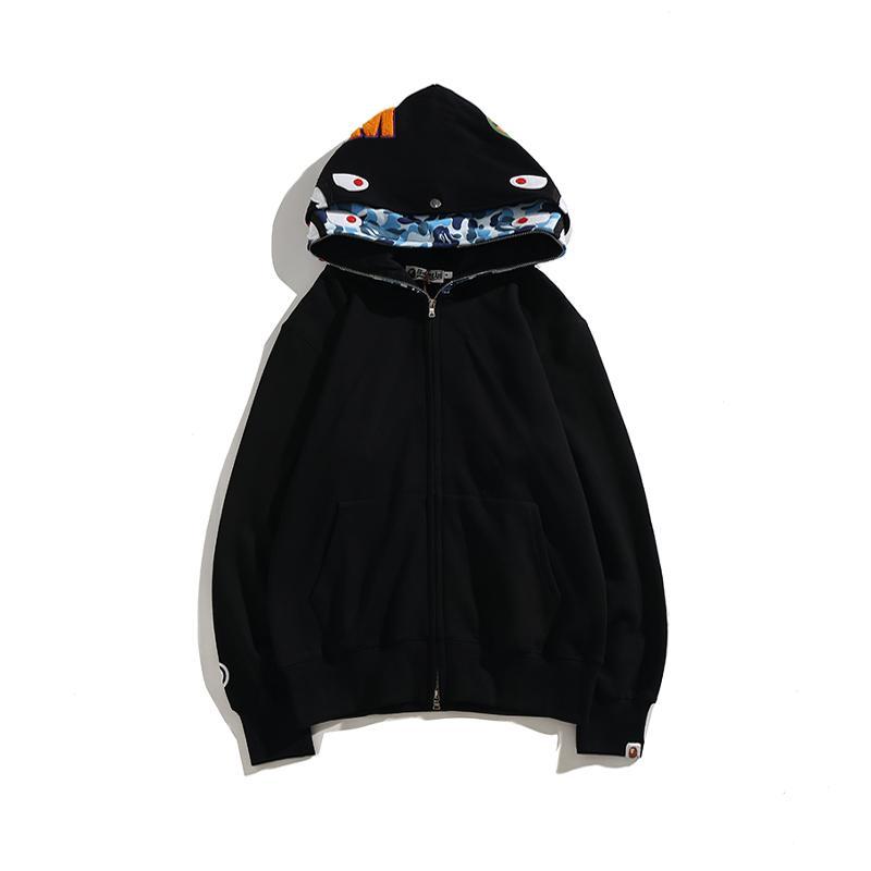 Bape Full Zip Shark Black Hoodie Hdcp6387