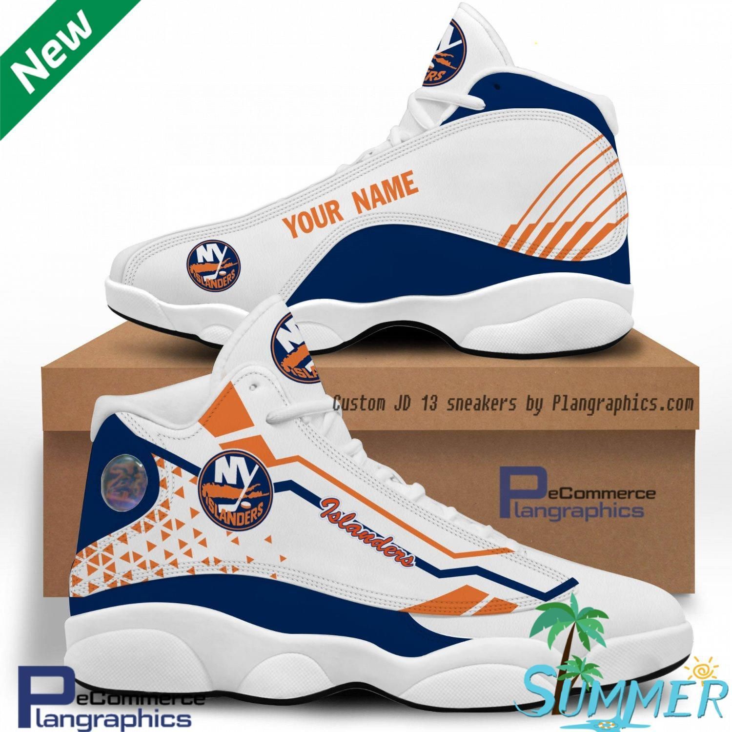 Custom New York Islanders Jd13 Sneakers Sneakers Air Jordan 13 Sneaker Jd13 Sneakers Personalized Shoes Design